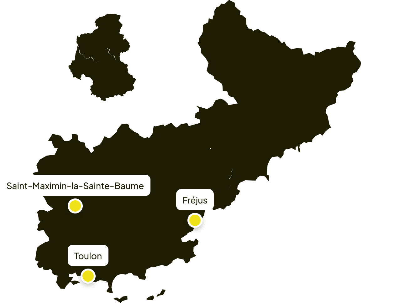 Carte du département du Var (83) avec les principales villes